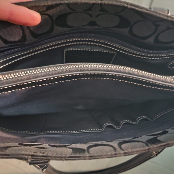 Authentic Coach 6088 Black Canvas &Leather Tote Laptop bag, business tote - Picture 3 of 8